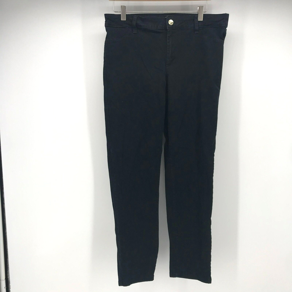 Calvin Klein Skinny Jeans Womens 12 Black Brushed Twill CK Logo Mid Rise Ankle